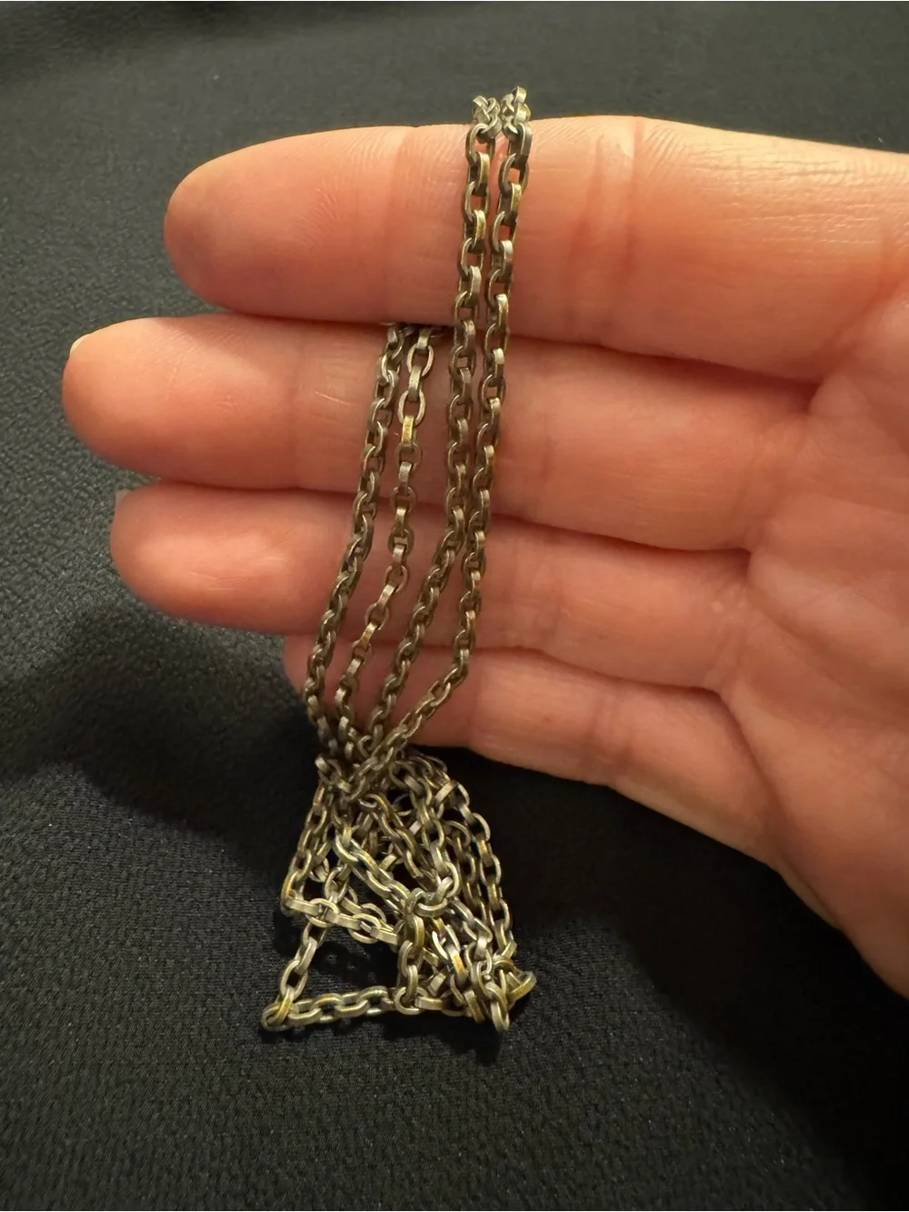 Classic Men’s Silver Tone Oval Rolo Cable Chain Necklace - 26”